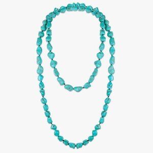 Turquoise Beads Necklace 47.5 Inch Long (Natural Shape)